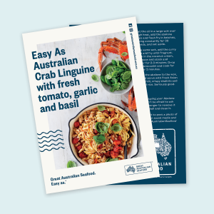 Easy As Australian Crab Linguine With Fresh Tomato, Garlic and Basil Recipe Cards x100